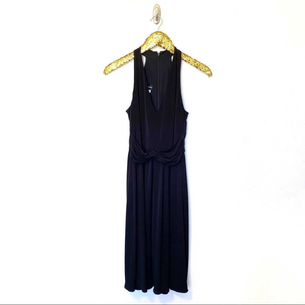 Donna Morgan Black Sleeveless Midi Evening Dress